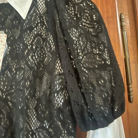 NWT Free People 2 fer 1 Black Comb Dress Size Small - Picture 4 of 10